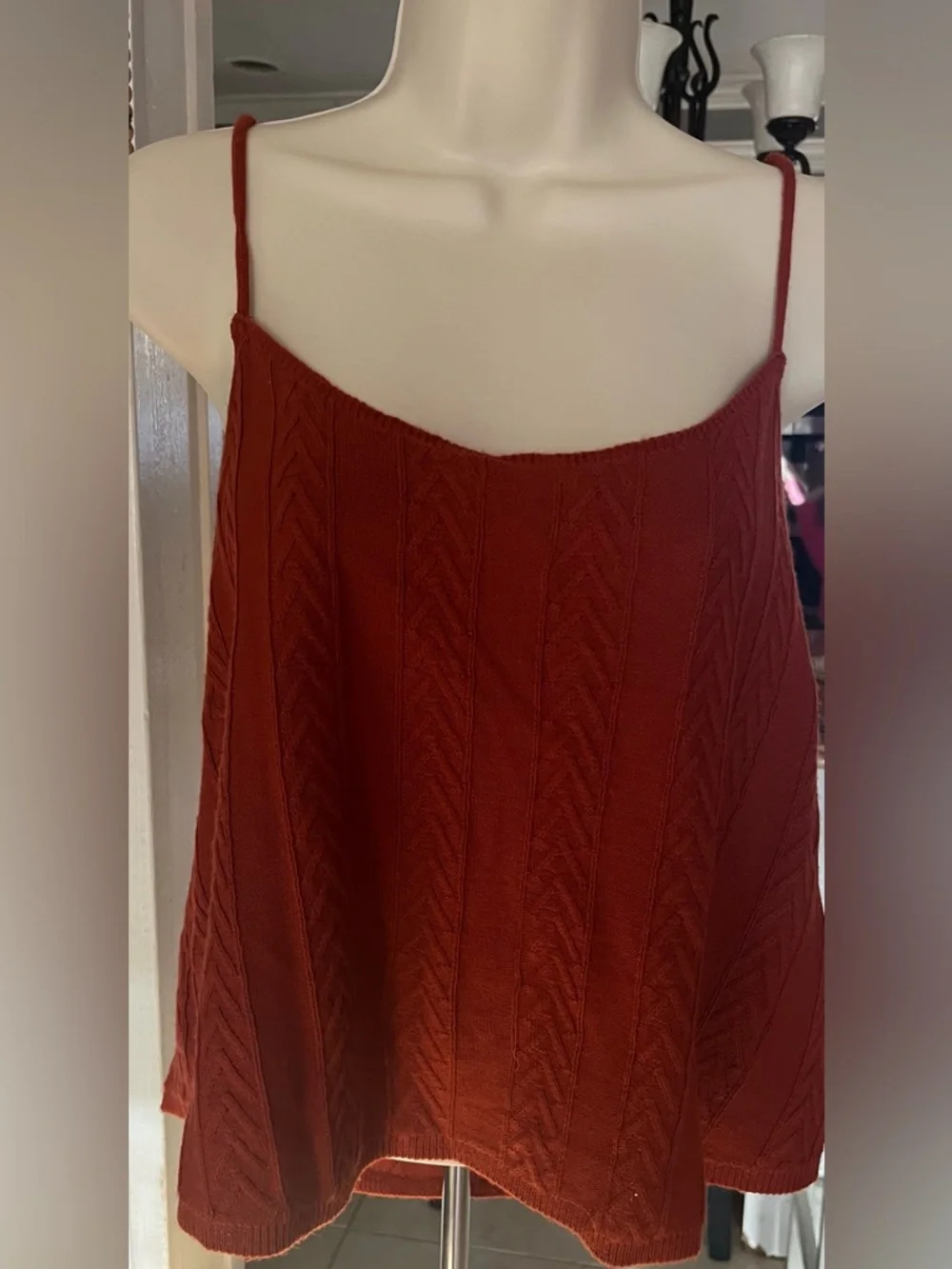 Anthropologie Rust Orange Knit Cami - Picture 1 of 3
